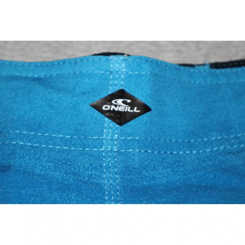 O'Neill Board Shorts Mens 32 Blue Striped Surfing Swim Trunks